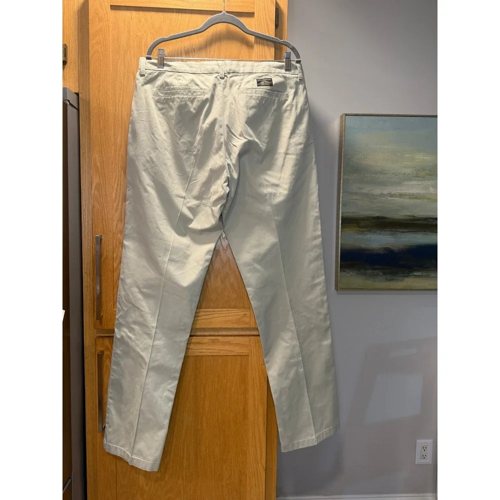 Banana Republic Gavin Straight Fit Chinos Mens 36x34 Khaki Tan 100% Cotton Pants